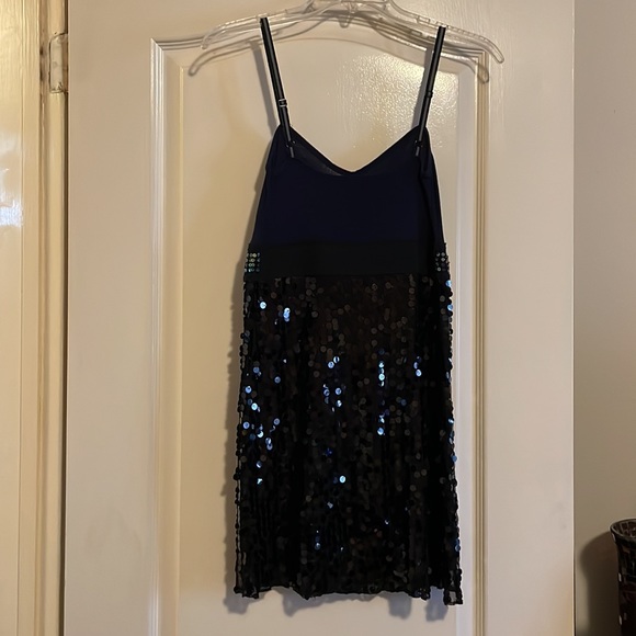 Free People Black & Blue Sequin Mini Dress Size 4 - Picture 2 of 11
